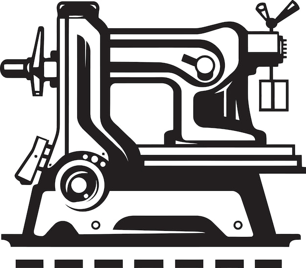 a black and white drawing of a machine with a black background