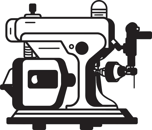 a black and white drawing of a machine with a picture of a robot on it