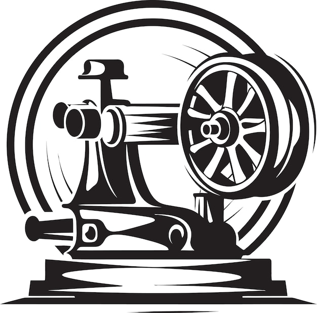 a black and white drawing of a machine with a screwdriver on it