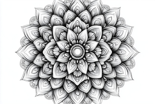 a black and white drawing of a mandala made by the company of the company