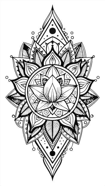 Vector a black and white drawing of a mandala with a design that says quot mandalas quot