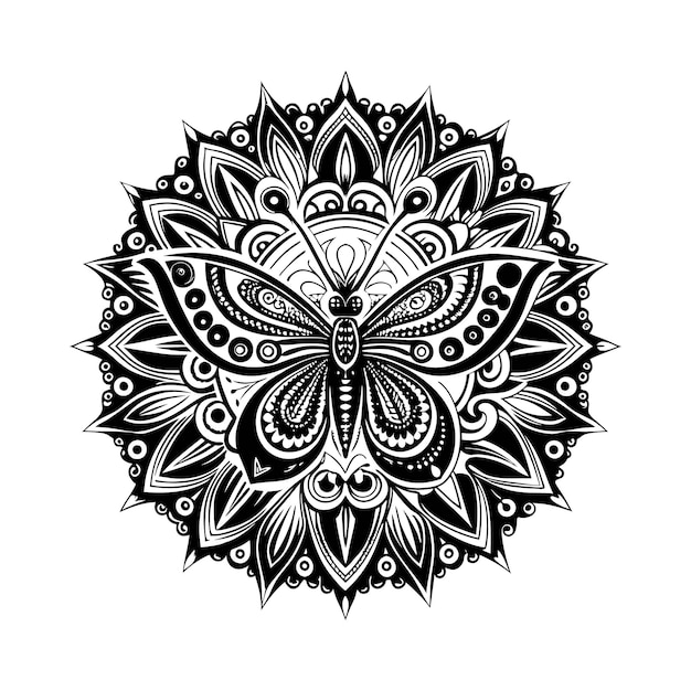 Vector a black and white drawing of a mandala with the words  mandalas  on it