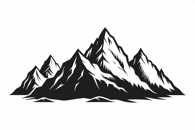 a black and white drawing of a mountain with the words quot mountains quot on it