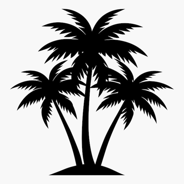 Vector a black and white drawing of palm trees with the words  palm trees  on it