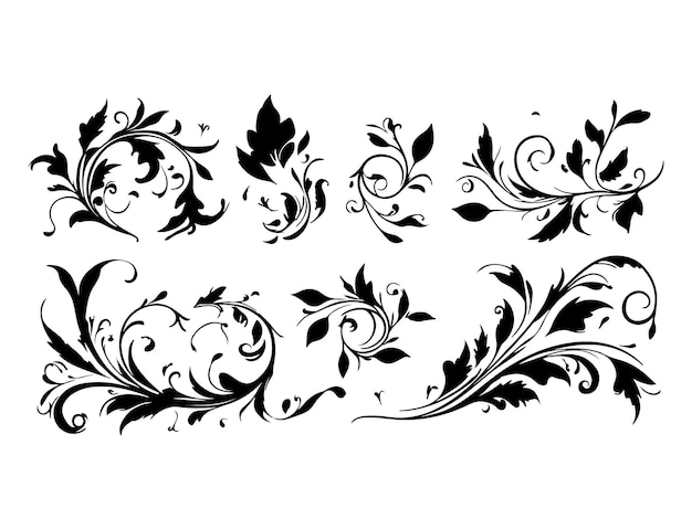 Vector a black and white drawing of a plant with a flower design on it