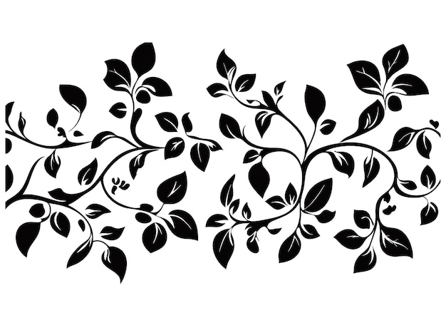 a black and white drawing of a plant with flowers on it