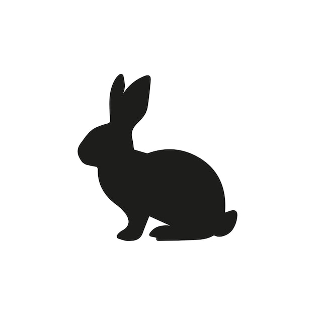 a black and white drawing of a rabbit on a white background