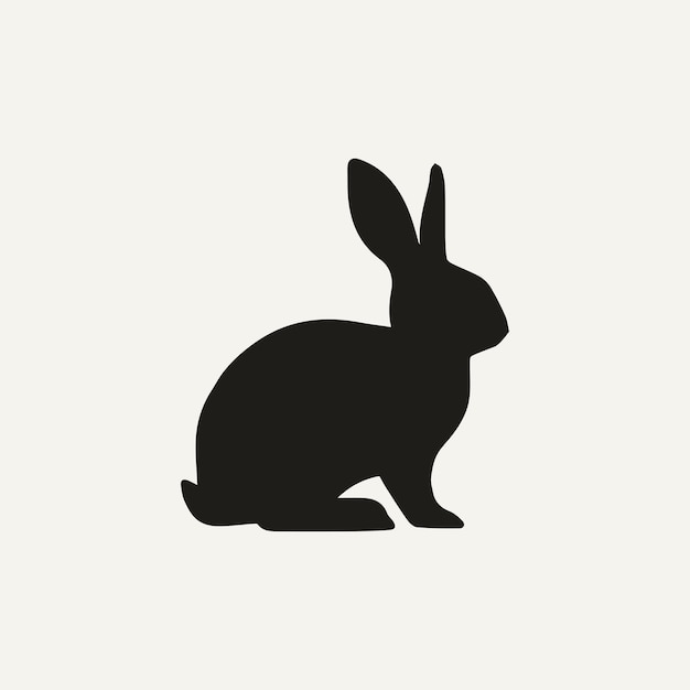 a black and white drawing of a rabbit with a black outline