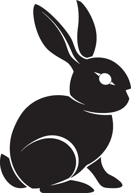 Vector a black and white drawing of a rabbit with eyes and eyes