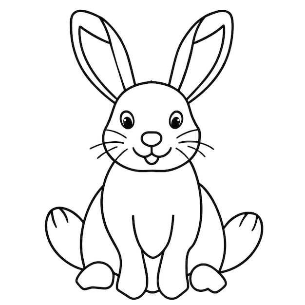 Vector a black and white drawing of a rabbit with the words  bunny  on it