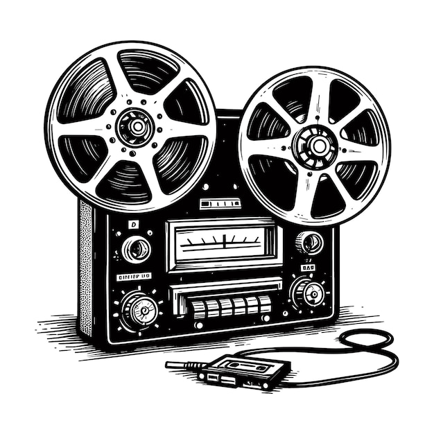 a black and white drawing of a radio with the word sony on it