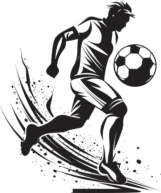 Vector a black and white drawing of a soccer player with the number 1 on it