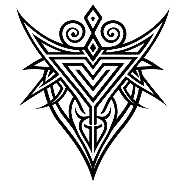 Vector a black and white drawing of a symbol that has a design that says quot god quot on it