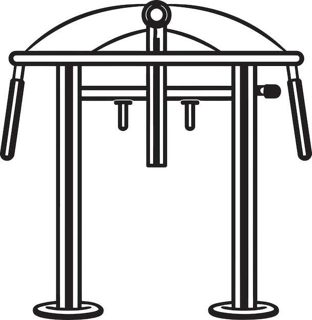 a black and white drawing of a table with a clock on it