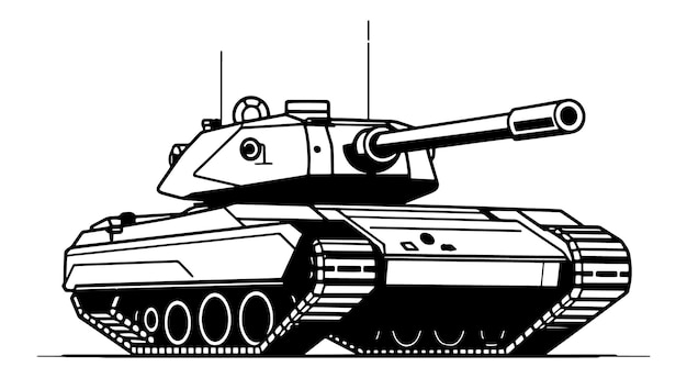 A black and white drawing of a tank with the word tank on it.