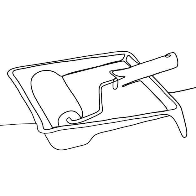 A black and white drawing of a tray with a handle that says " the word " on it ".