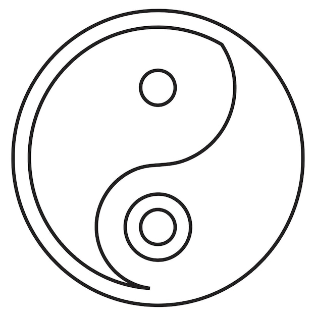 a black and white drawing of a yin symbol