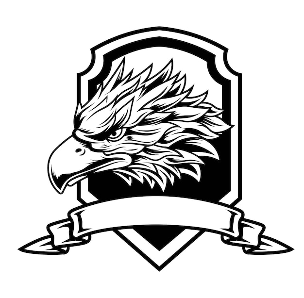 Black and white eagle badge logo