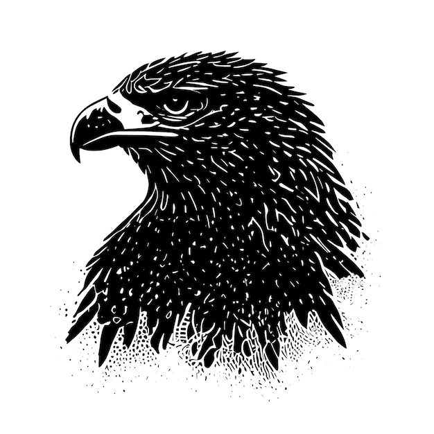 black and white eagle head vector Illustration