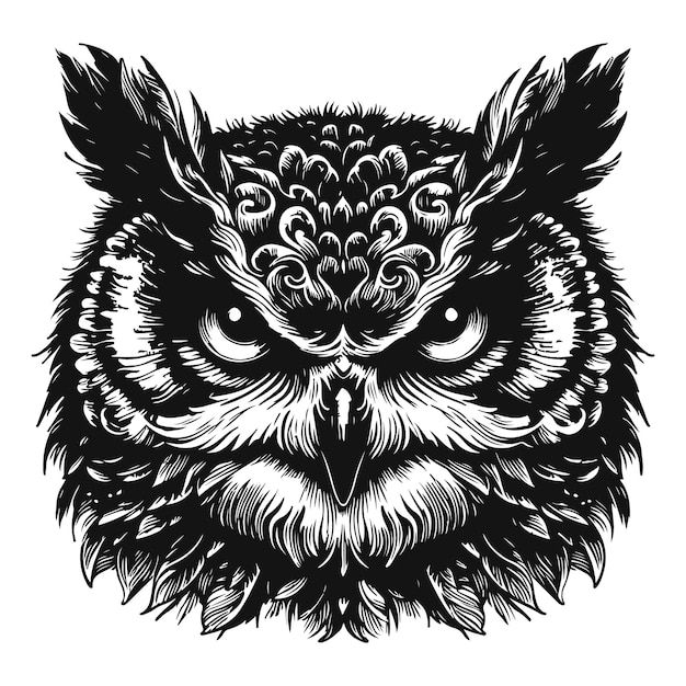 A Black And White Eagle Vector