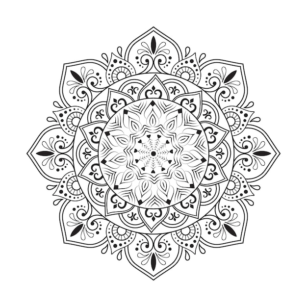 Black and white elements round mandala vector graphics design in illustration