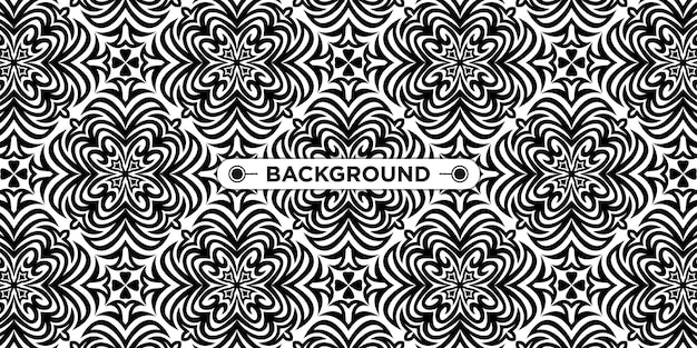 Black and white ethnic mandala pattern background