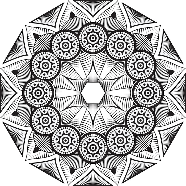 Black and White ethnic mandala