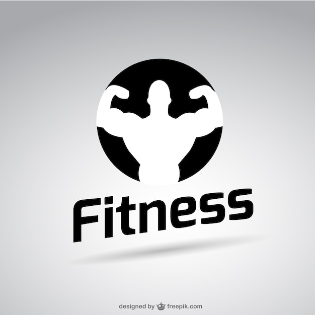 Vector black and white fitness logo