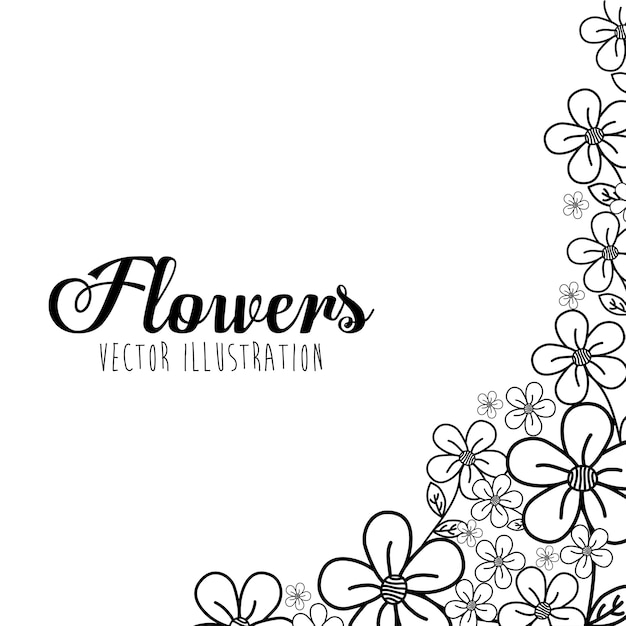 Black and white floral design