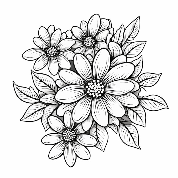 Black and white flower