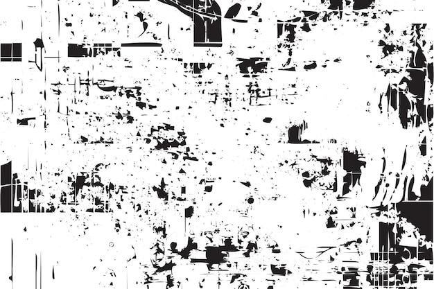 Black and white geometric texture vector Dark monochromatic brick wall and rough surface grunge effect Abstract brick wall texture and rusty concrete grunge effect vector on a white background