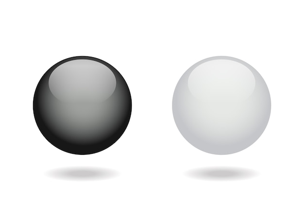 Black and white glossy balls. 