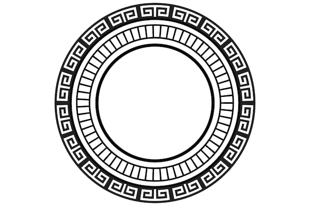 Black and white Greek key pattern design art Free Vector