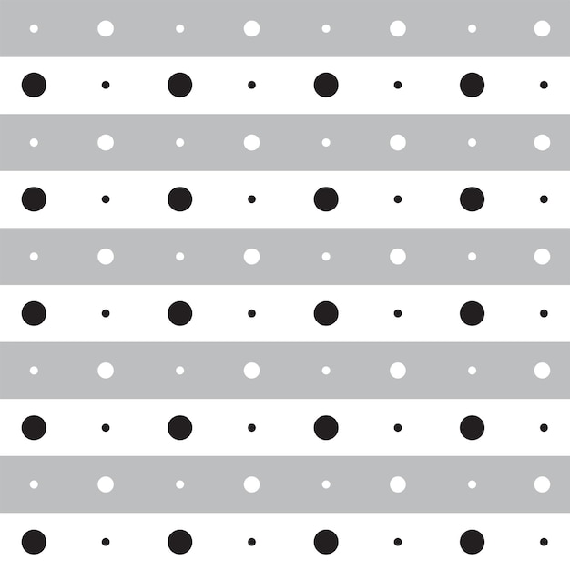 Black White Grey Polkadot Circle Round Horizontal Line Stripe Dot Line Circle Pattern Illustration