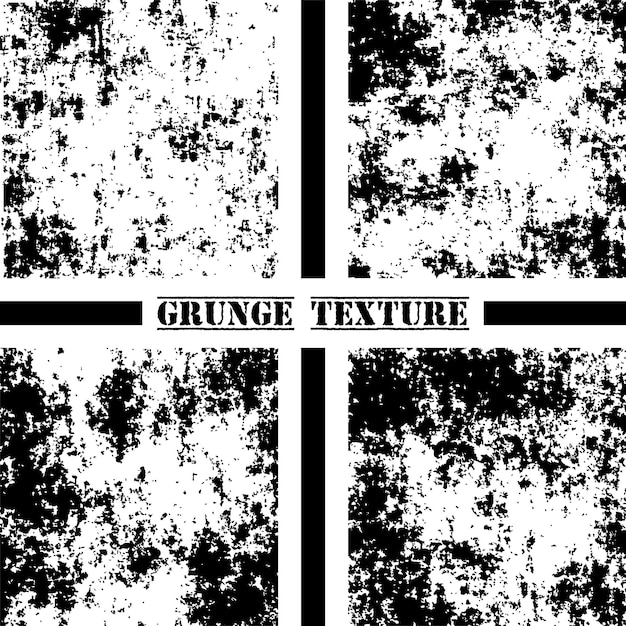 Vector black and white grunge texture grunge textures set dust overlay