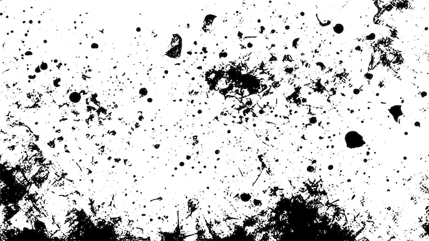 Vector black and white grunge texture with scratches and cracks on distressed wall illustration texture