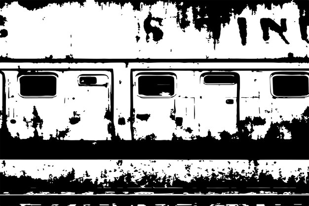 black and white grungy texture of train