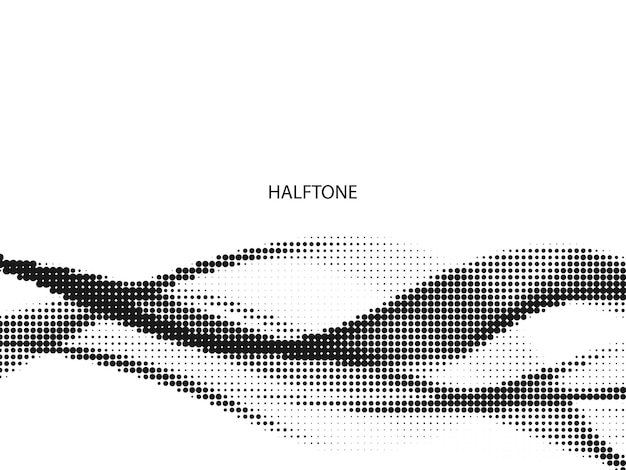 Black and white halftone stylish motion pattern background