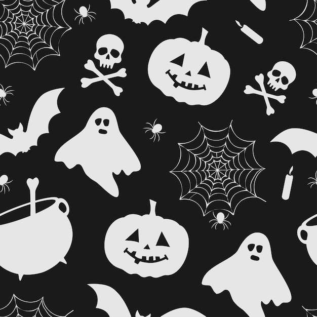 Black and white halloween pattern