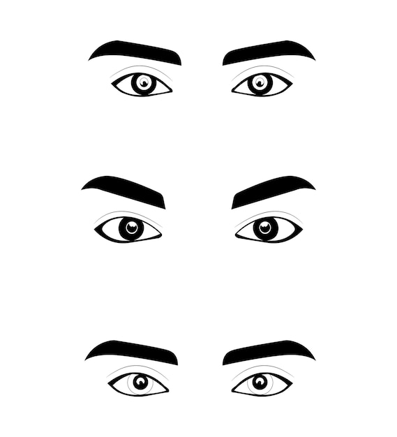 Black and white handdrawn beautiful eyes Fashion illustration realistic eyes