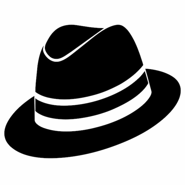 a black and white hat with a white stripe on the top