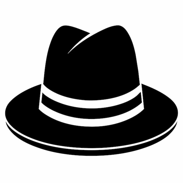 a black and white hat with a white stripe on the top