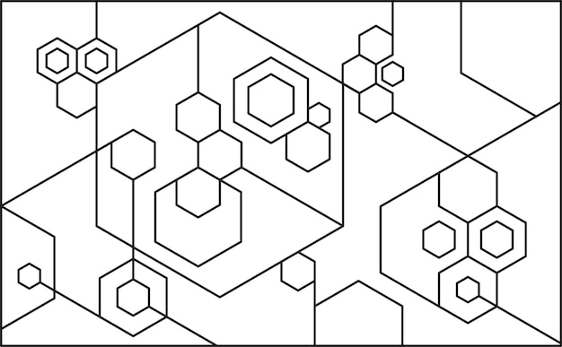 black and white hexagon pattern for decoration