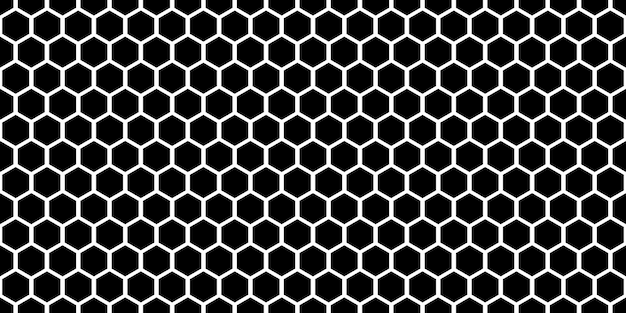 Black and white honey comb simple seamless pattern