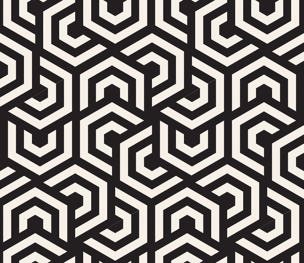 Black and white hypnotic background. Abstract Seamless Pattern.  illustration