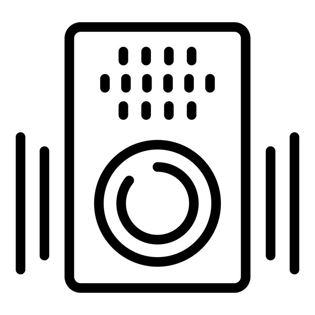 Vector black and white icon of a speaker