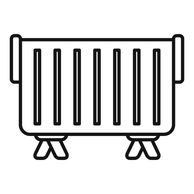 Vector black and white illustration of an oil heater