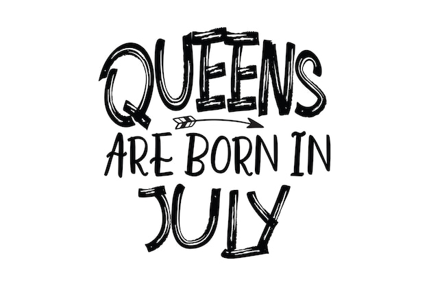 Vector black and white illustration of the queens are born in july.