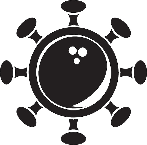 A black and white illustration of a round ball with a button and the words " ball " on the bottom.