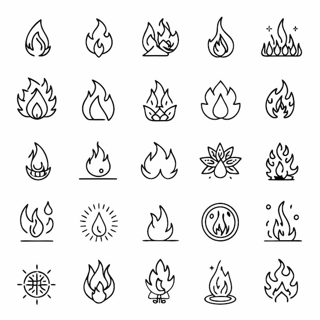 Vector a black and white image of a fire and flames